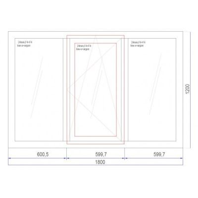 Fereastra PVC dubla 5 camere 1800x1200 mm dreapta