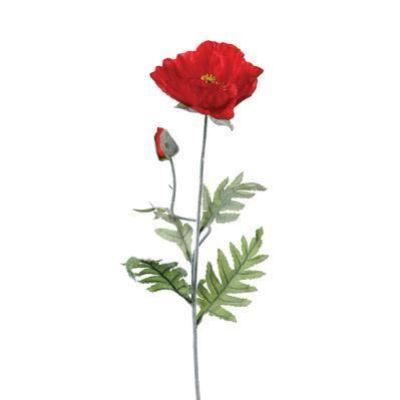 Floare de mac artificiala, Rosu 70 cm inaltime 110349