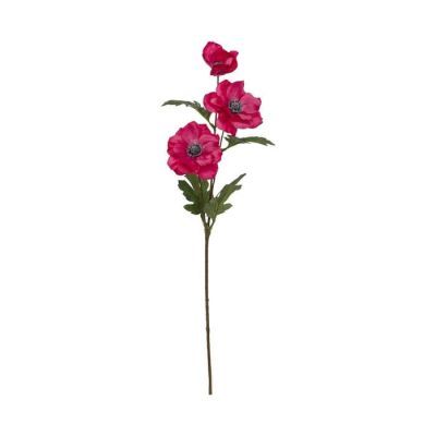 Flori artificiale Anemonei cu 3 capete fucsia 69cm inaltime 189133B