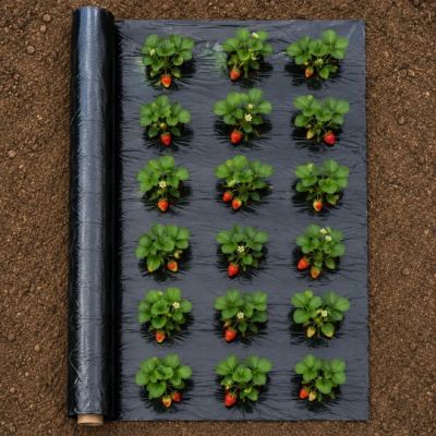 Folie mulcire neagra perforata 1.2x50x30 Folie mulcire neagra perforata 1.2x50x30