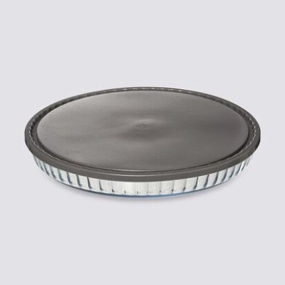 Forma de placinta din sticla Keepeat cu capac diam 30 cm 151469