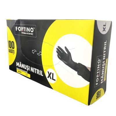 Fortino manusi nitril negru XL 100/set