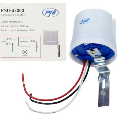 Fotosenzor noapte/zi 25A 3000W de exterior PMI-FS3000
