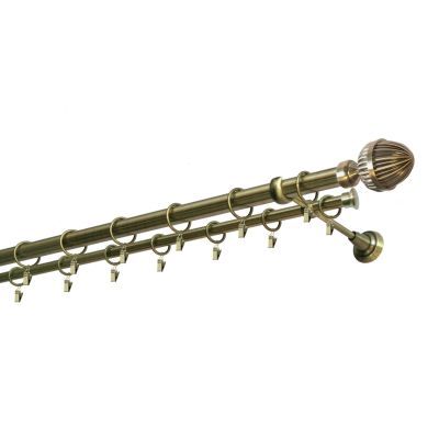 Kit GALERIE metalica dubla 160CM auriu Antic 19/25mm