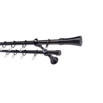 Set GALERIE metalica 20mm dubla 300CM negru Nickel