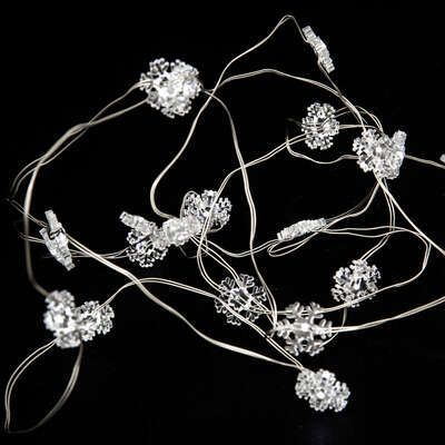 Ghirlanda luminoasa, alb rece/cald, fulgi de nea/stelute/flori, 190 cm, 20 led-uri, 877480
