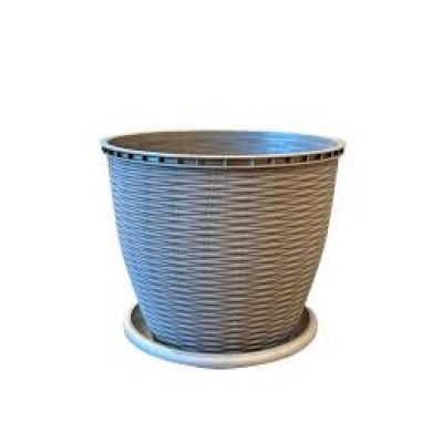 Ghiveci + farfurie ratan 10+1 2.75 L gri Cri
