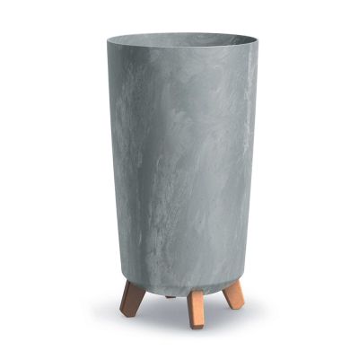 Ghiveci de flori gri deschis Gracia Tubus Slim cu efect de beton DGTL240E-422U