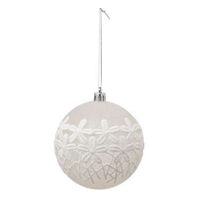 Glob alb cu decor, 8 cm, 192149