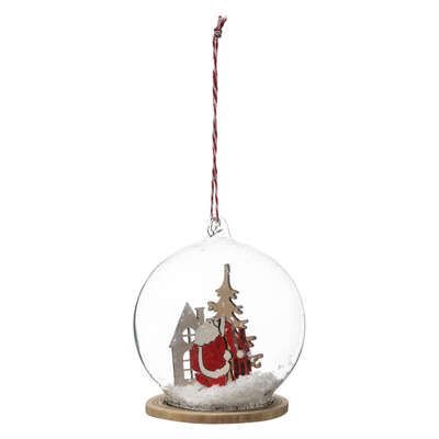Glob decorativ din sticla cu motive de Craciun 8 cm 153451