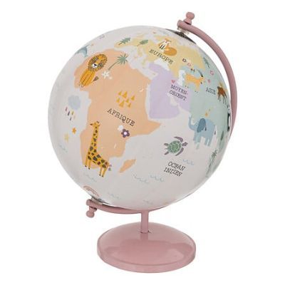 Glob pentru copii, diam. 20 cm, baza metalica roz 195839A