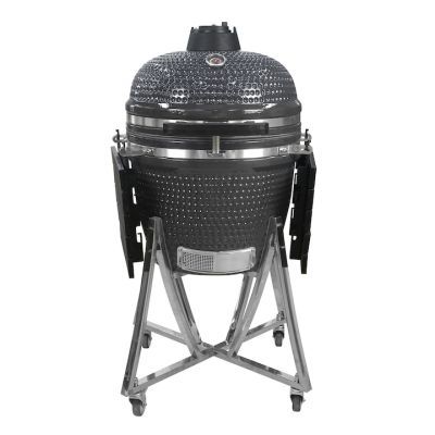 Gratar de gradina cu carbuni 22 inch cu capac si ceas de temperatura 2 niveluri de gatit Kamado 570