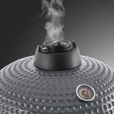 Gratar de gradina cu carbuni 22 inch cu capac si ceas de temperatura 2 niveluri de gatit Kamado 570
