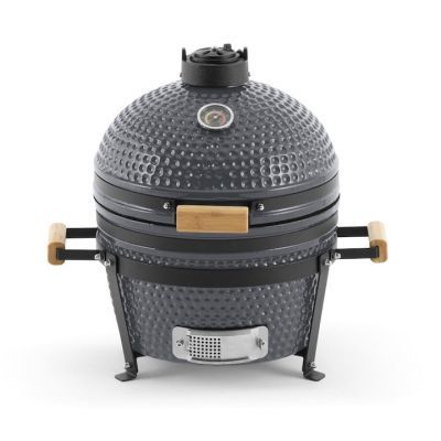Gratar de gradina cu carbuni 55 cm cu capac si ceas de temperatura 2 niveluri de gatit Kamado 572