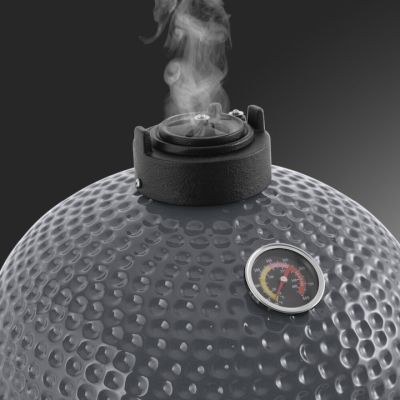Gratar de gradina cu carbuni 55 cm cu capac si ceas de temperatura 2 niveluri de gatit Kamado 572