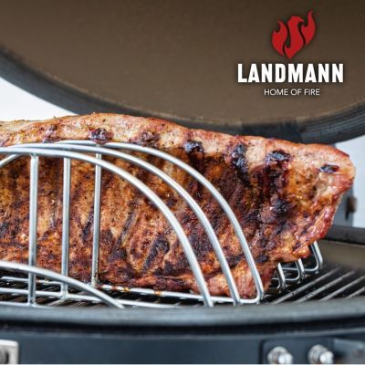 Gratar de gradina cu carbuni 55 cm cu capac si ceas de temperatura 2 niveluri de gatit Kamado 572