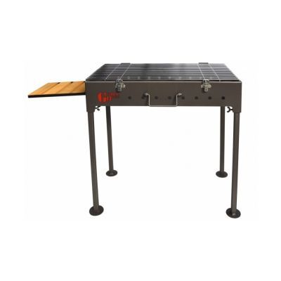 Gratar gradina din otel, FM Grill Premium, pe lemn si carbune, portabil, 58 x 30 cm