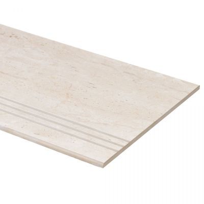 Treapta interior portelanata Eleventine Beige 30x120, aspect piatra naturala, bej, lucioasa