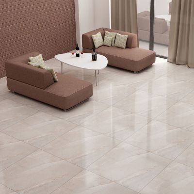 Gresie portelanata Leza Marfil 60x60, aspect marmura, gri, lucioasa 1.44mp/cut