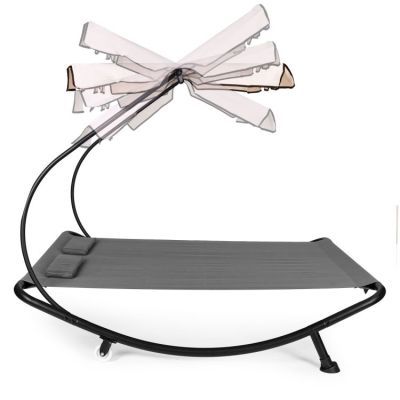Sezlong gradina dublu, ModernHome, gri, 200x144cm, otel/poliester SN-L0022B