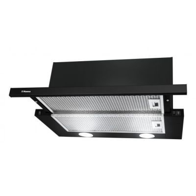 Hota telescopica Hansa 60 cm, 475 m3/h, 1 motor, 2 filtre aluminiu, 3 trepte, iluminare led, negru OTP6241BH