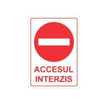 I0124 autocolant accesul interzis 20x15