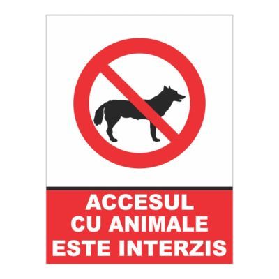 Indicator Acces interzis cu animale (AUTOCOLANT) 20X15 Cm