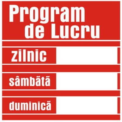 Indicator program de lucru (PVC 1mm) 20X15 cm V2