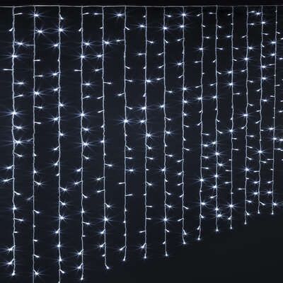 Instalatie perdea, lumina alb rece, 200 led-uri, 9 m, 877726b