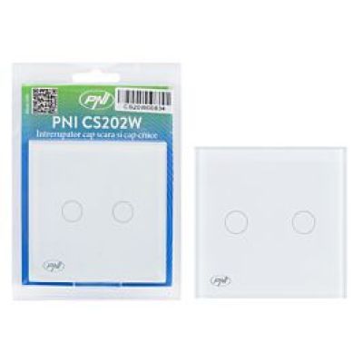 Intrerupator cap scara cruce simplu cu touch PNI CS202W
