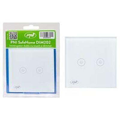Intrerupator dublu cu touch si dimmer safehome PNI DIM202
