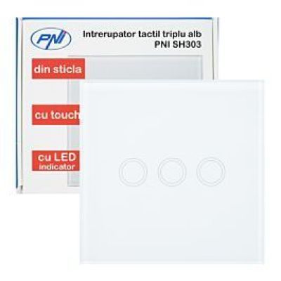 Intrerupator tactil triplu alb PNI SH303