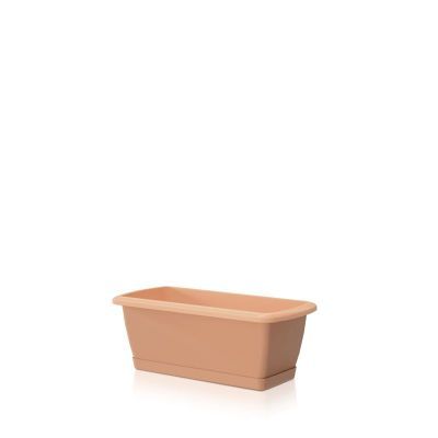 ISE400P-R624 Jardiniera pentru balcon cu farfurie set respana-teracota