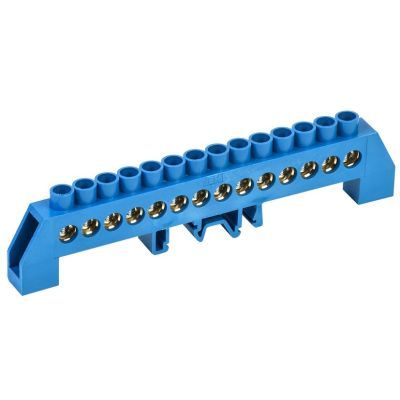 Izolator suport pentru bara neutra N albastru tip DIN SHNI-8X12-14 YNN10-812-14DP-K07