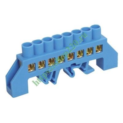 Izolator suport pentru bara neutra N albastru tip DIN SHNI-8X12-8- YNN10-812-8DP-K07