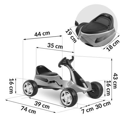Kart cu pedale pentru copii RK-595, rosu 759500