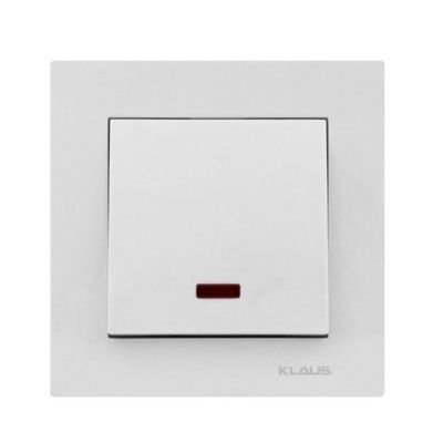 KE01102 Klaus alb intrerupator simplu cu led