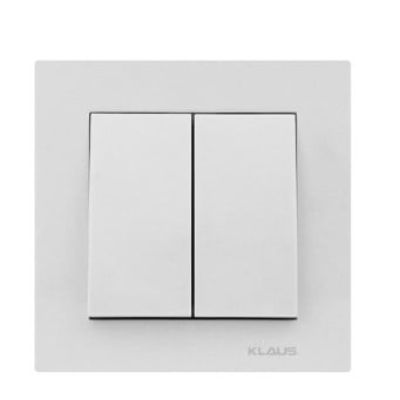 KE01103 Klaus alb intrerupator dublu