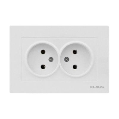 KE01106 Klaus Priza alba 2 pin dubla