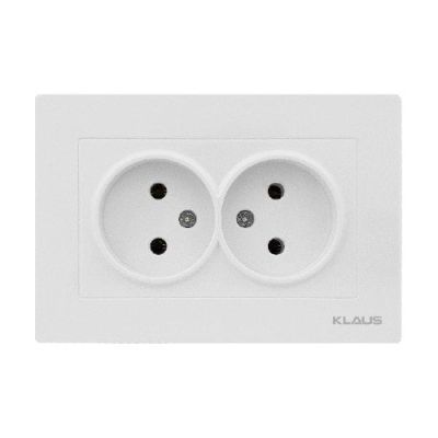 KE01106 Klaus Priza alba 2 pin dubla