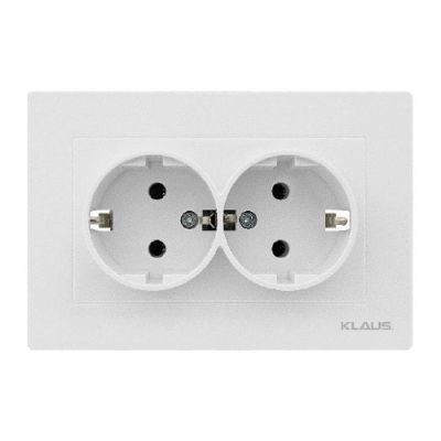 KE01108 Klaus alb schuko priza dubla