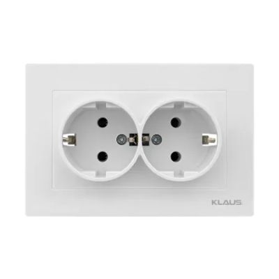 KE01108 Klaus alb schuko priza dubla