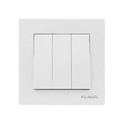 KE01118 Klaus alb intrerupator triplu