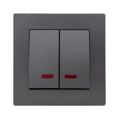 KE01704 Klaus antracit intrerupator dublu cu led
