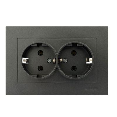 KE01708 Klaus antracit schuko priza dublu