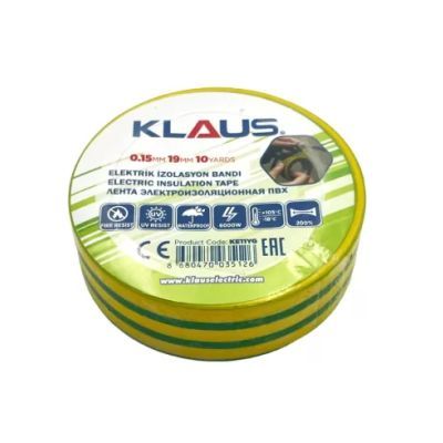 KE11YG Klaus banda electrica galben-verde 10mx0.15x19