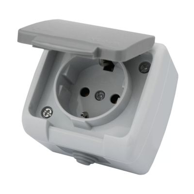 KE21109 Klaus IP54 priza suprafata alba shucko