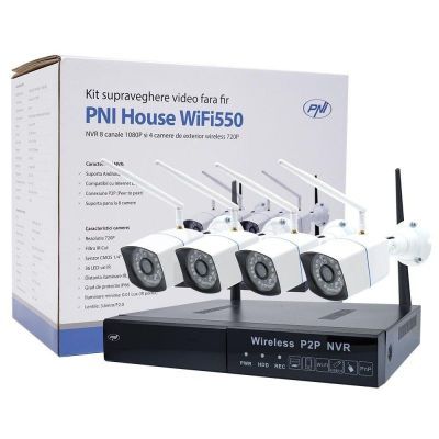 Kit supraveghere video pni house wifi550 nvr si 4 camere PIN-WF550