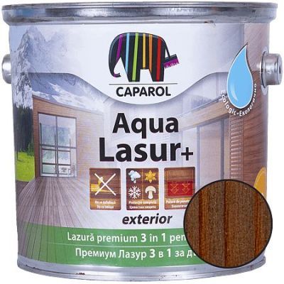 Lazura pentru lemn de exterior Caparol Aqua Lasur +, palisandru, 2,5 l