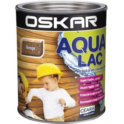 Lac pentru lemn Oskar Aqua Lac, wenge, pe baza de apa, interior / exterior, 0.75 L